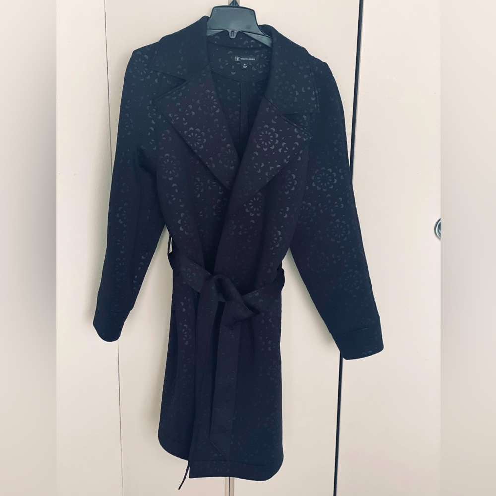 International concepts wrap trench coat